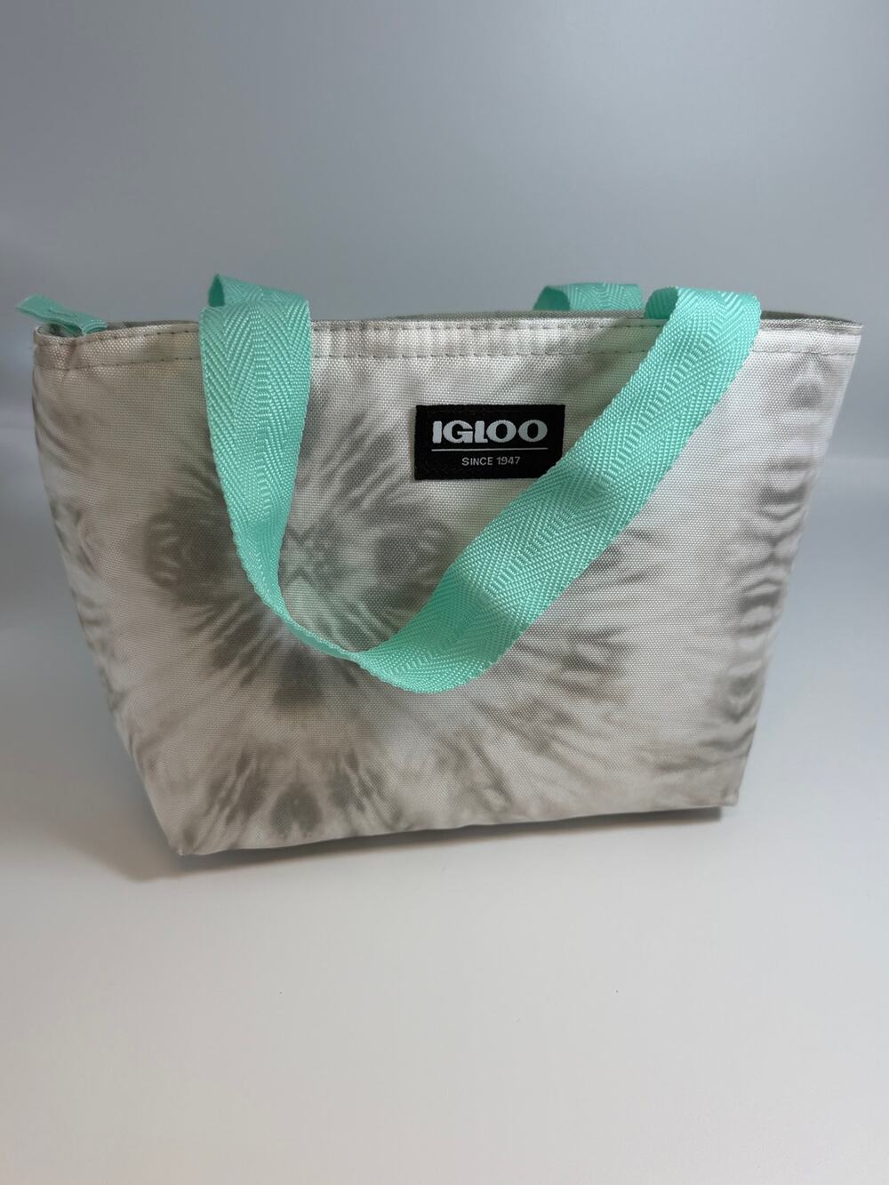 Igloo Mini Essential Insulated Tote Cooler Bag Gray Tie Dye Aqua 9 Can